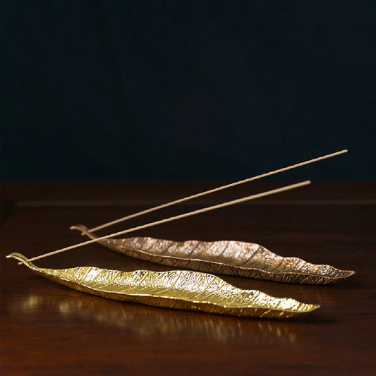 Golden Leaf Incense Holder