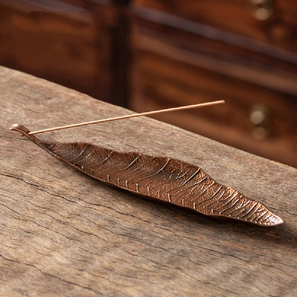Golden Leaf Incense Holder